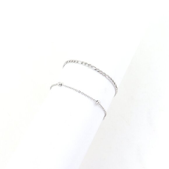 3/$35 Stainless Steel Anklet Set with Chain and Beads Boho Beach Jewelry Women - Picture 5 of 6